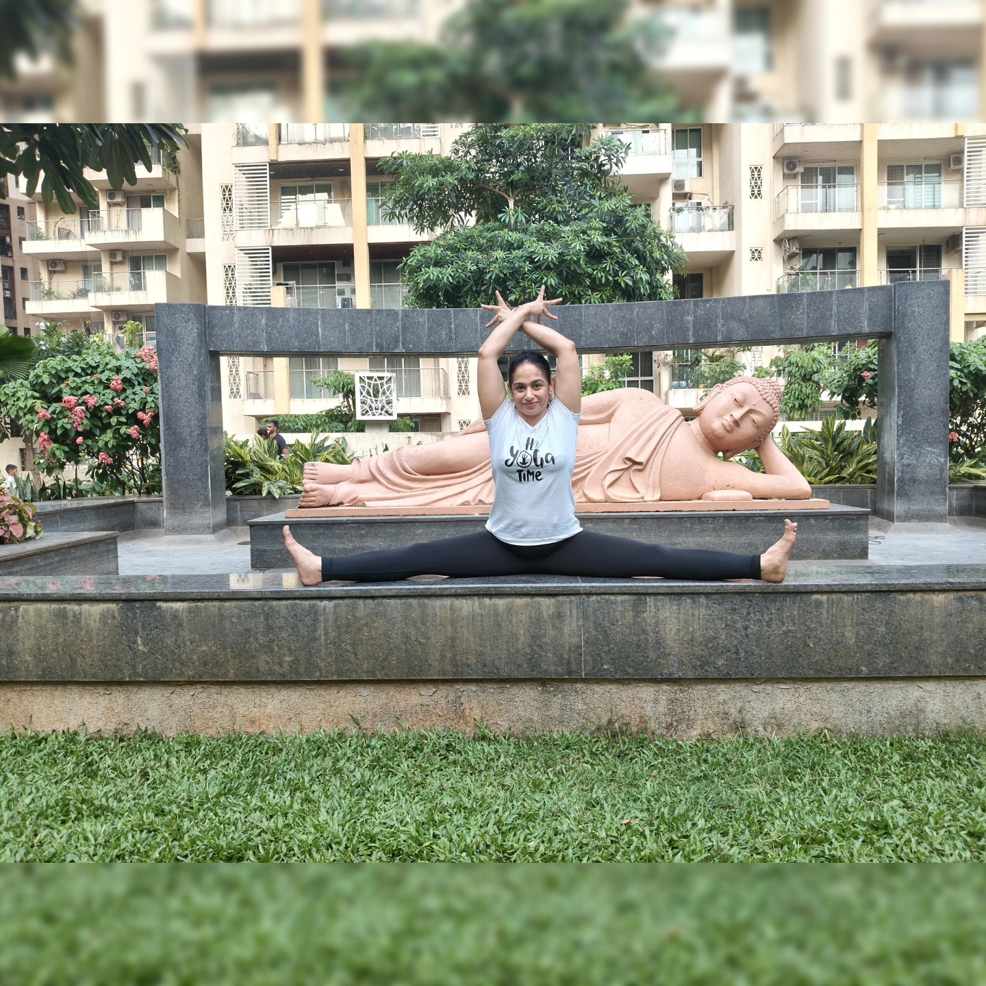 Sneha performing yoga pose